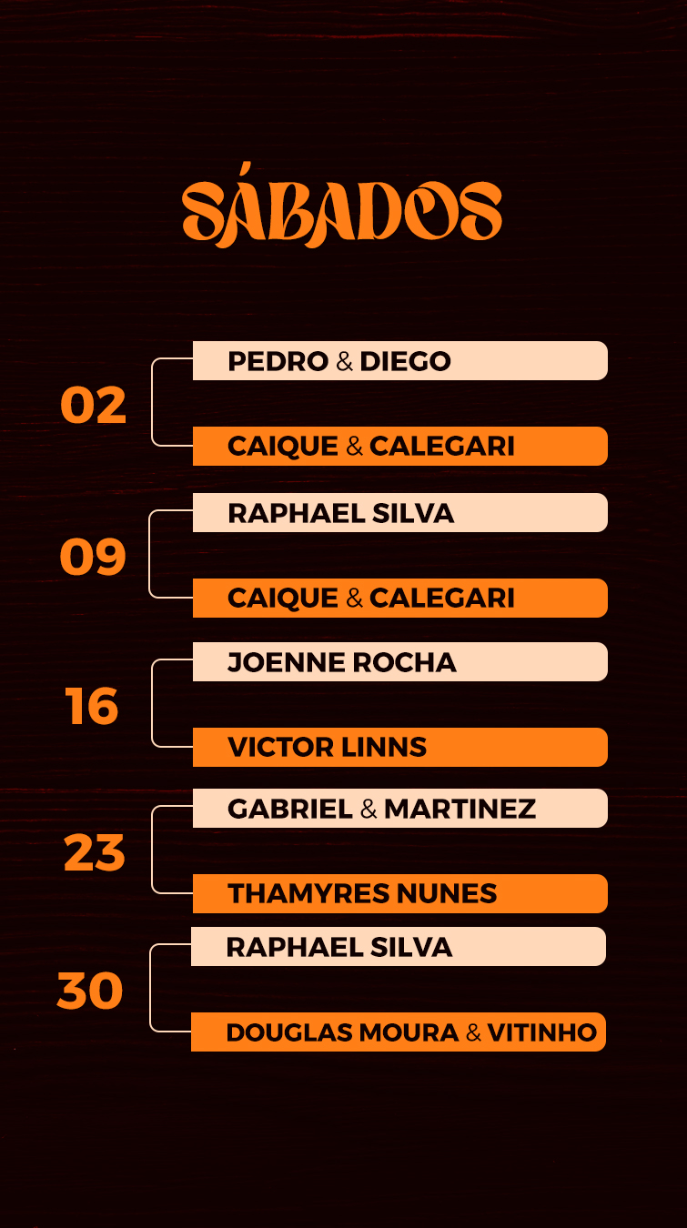 Programação Sábado- Rancho das Figueiras