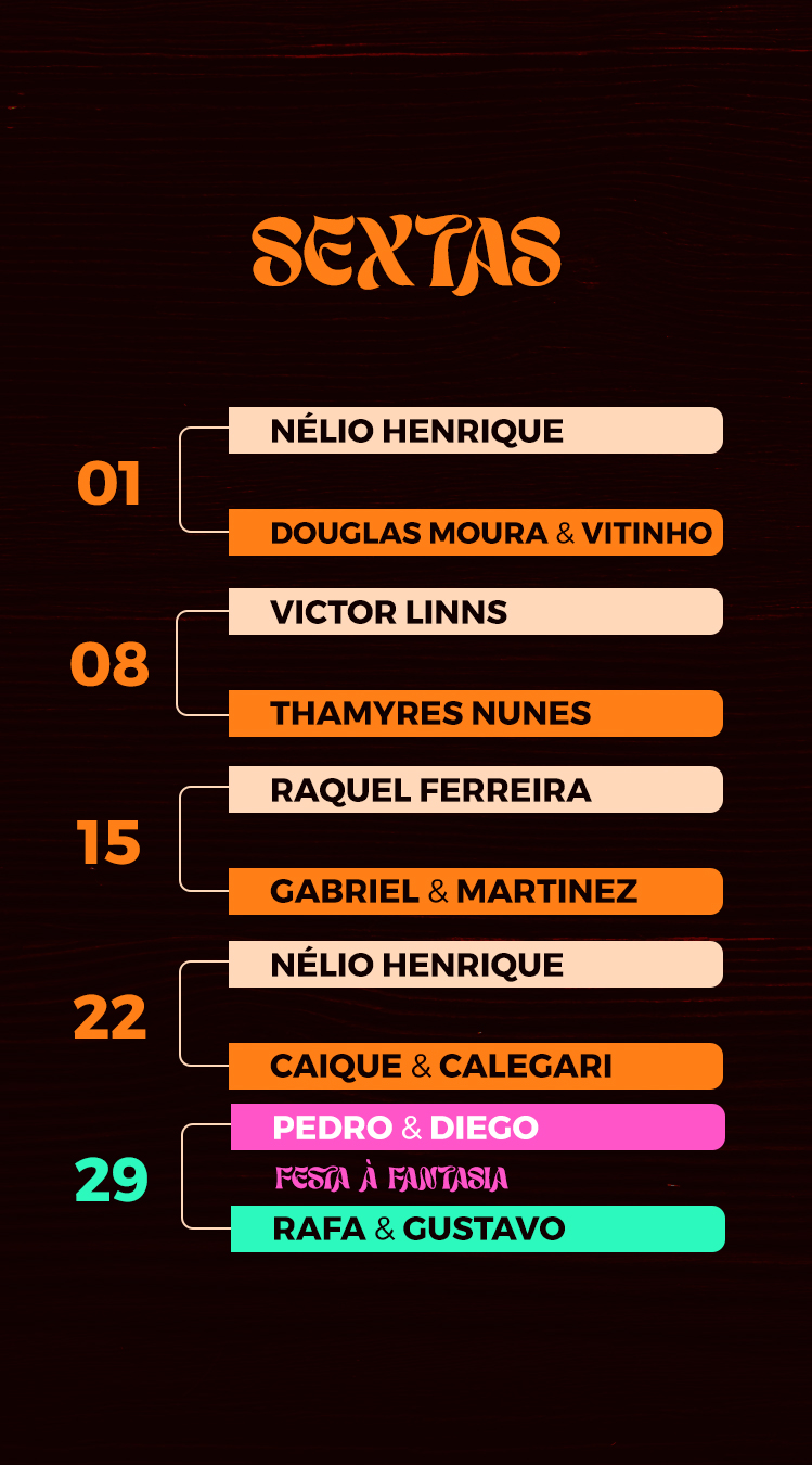 Programação Sexta - Rancho das Figueiras